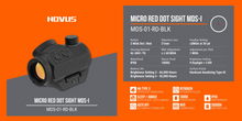 Load image into Gallery viewer, Novus Precision Optic Micro Red Dot Sight MDS1